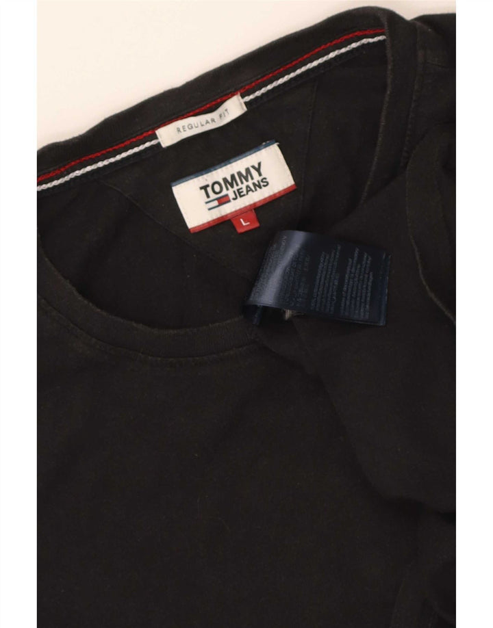 Tommy Hilfiger Herre Regular Fit T-Shirt Top Stor Sort Bomuld