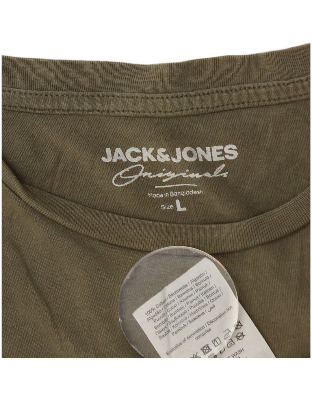 Jack & Jones Herre T-Shirt Top Stor Khaki Bomuld