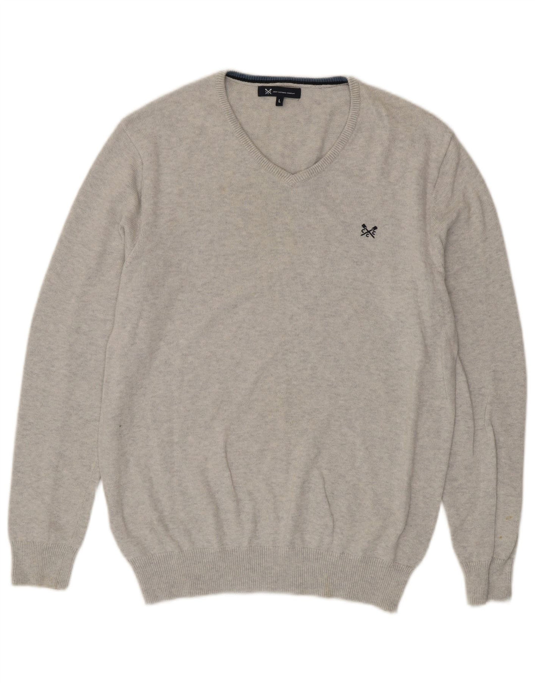 Besætningstøj Herre V-hals sweater Stor grå bomuld