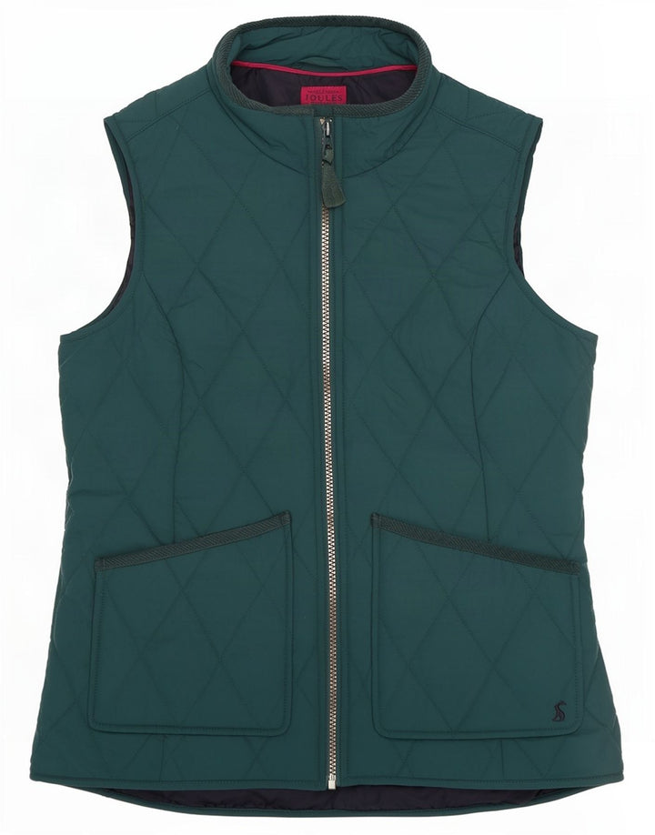 Joules Quiltet jakke til kvinder UK 12 Medium Green Polyester