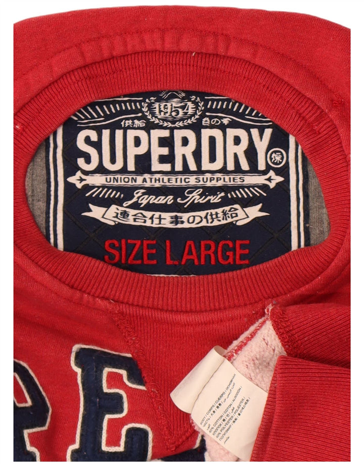 Superdry grafisk sweatshirt til mænd, stor rød bomuld
