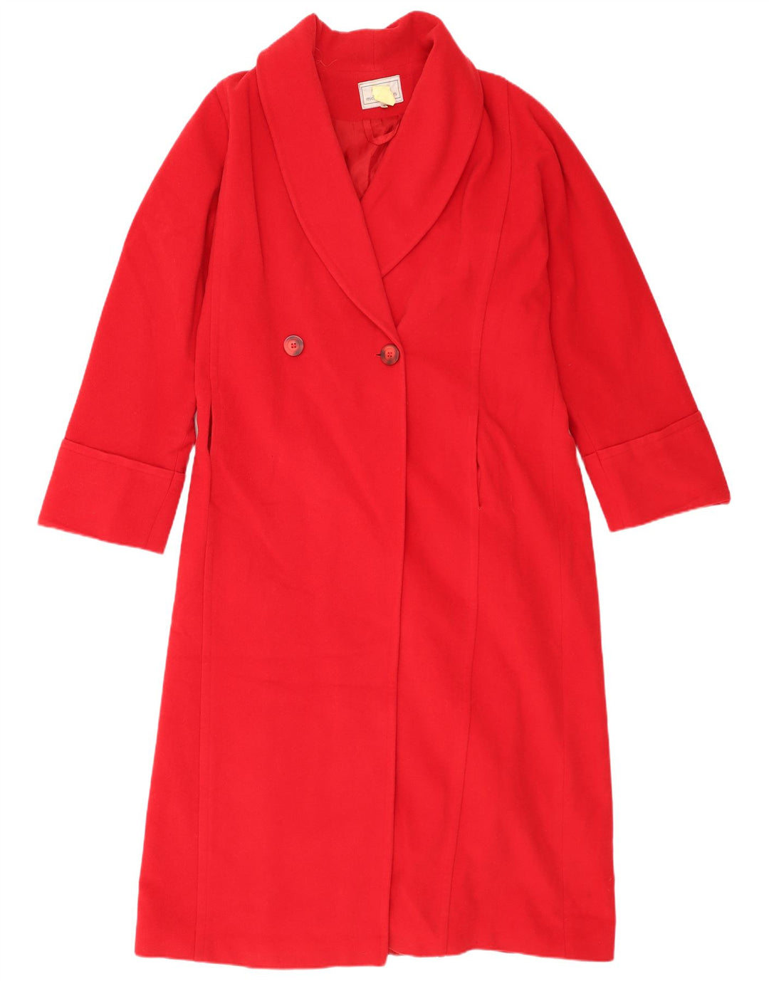 Michel Ambers Dame Oversized Dobbeltradet Frakke UK 16 Large Red Wool