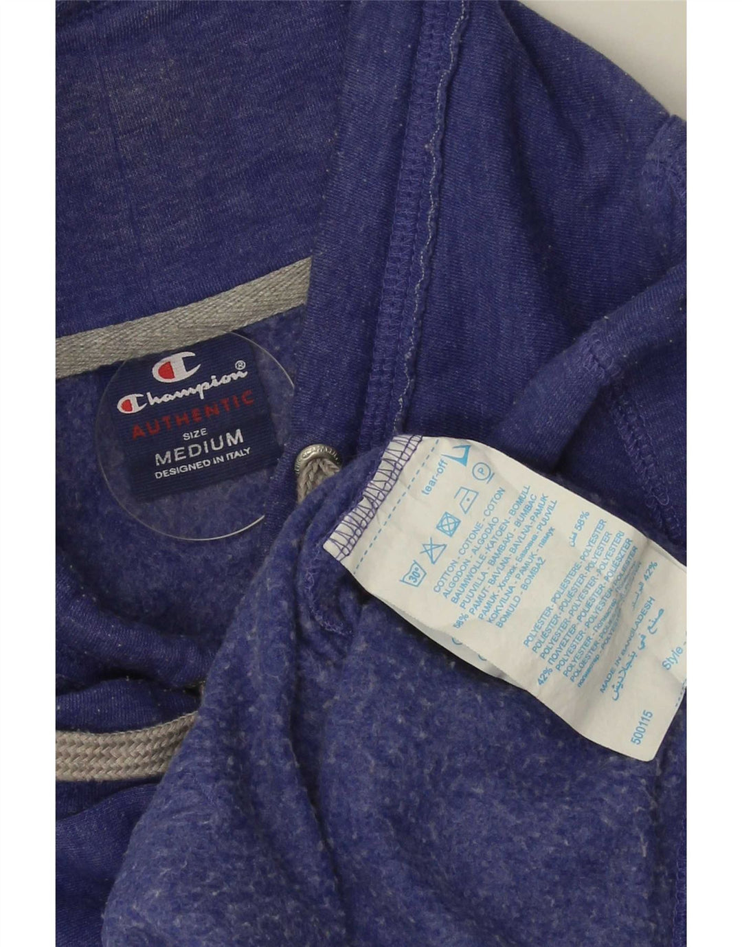 Champion Dame Grafisk Sweatshirt Jumper UK 14 Medium Blue Bomuld