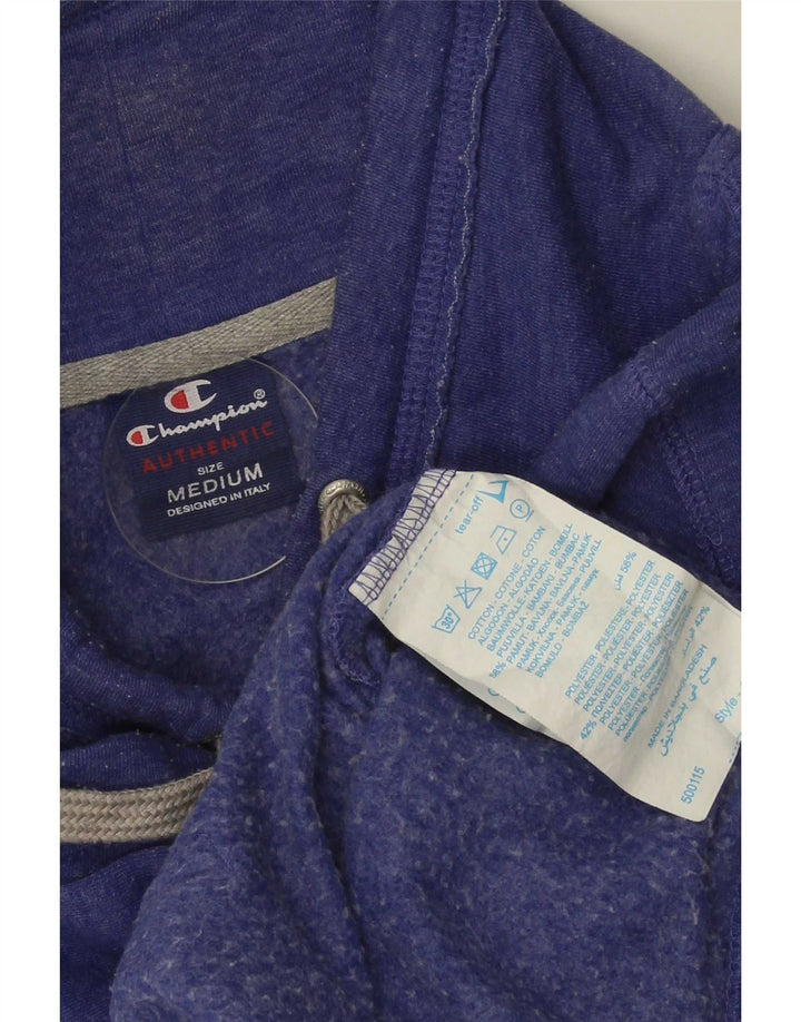 Champion Dame Grafisk Sweatshirt Jumper UK 14 Medium Blue Bomuld