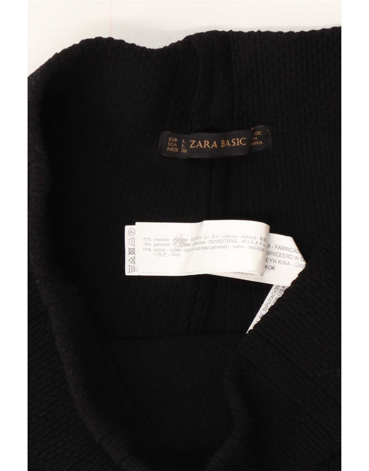 Zara Dame Højtalje Mini Nederdel Stor W30 Sort Viscose