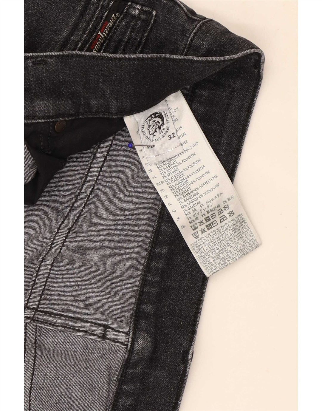 Diesel Herre Slim Jeans W32 L30 Grå Bomuld