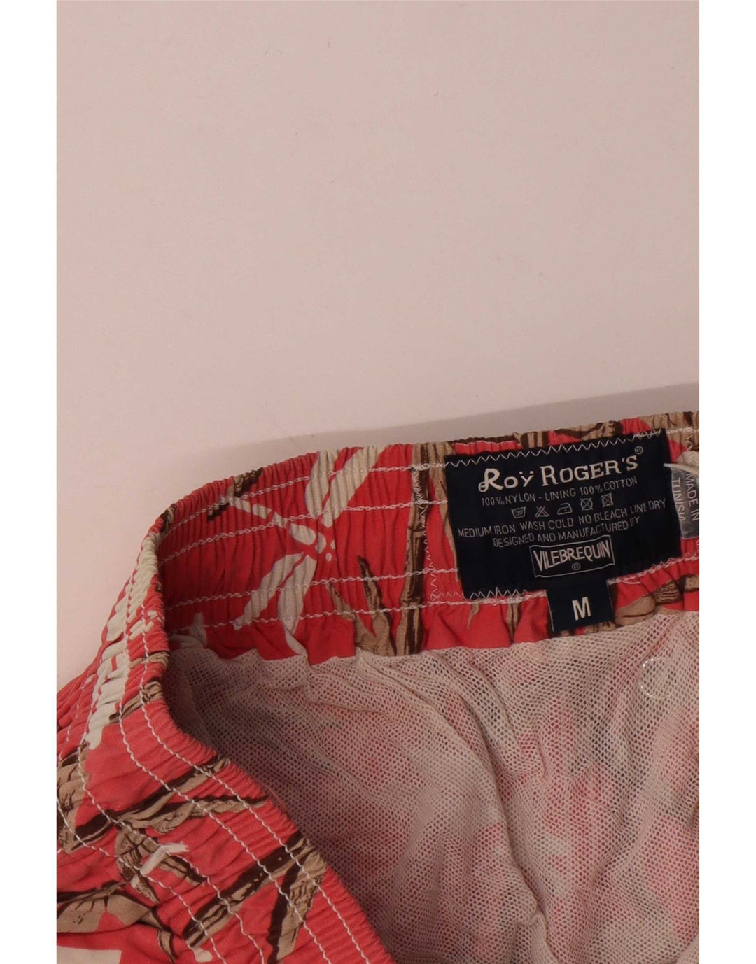 Roy Rogers Badeshorts til mænd Medium rød blomstret nylon