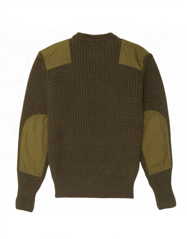 Vintage Herre Military Crew Neck Jumper Sweater UK 40 Medium Khaki
