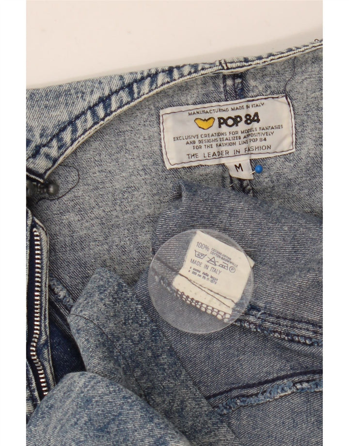 POP 84 Dame Langærmet Denim Kjole UK 14 Medium Blue Bomuld