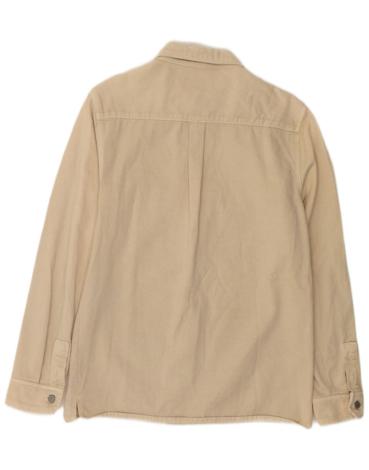 ZARA Herre Relaxed Fit denimskjorte Medium Beige Bomuld
