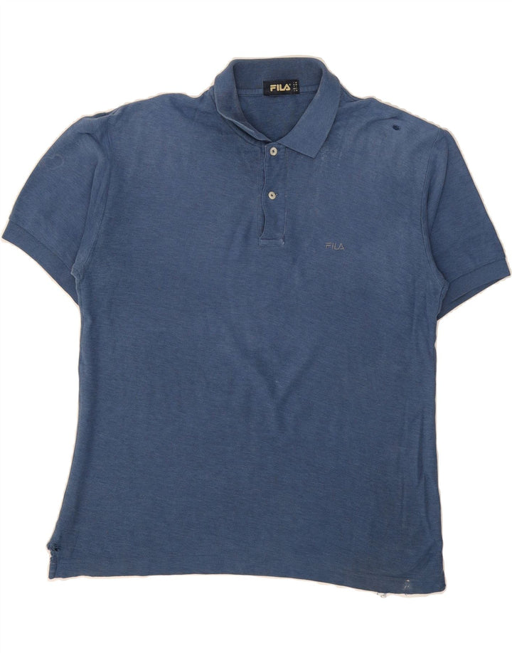 FILA Mens Polo Shirt IT 46 Small Blue Cotton Vintage Fila and Second-Hand Fila from Messina Hembry 