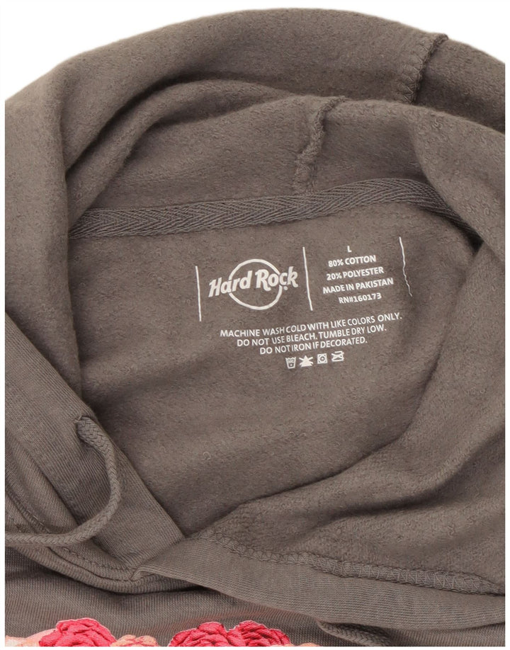 HARD ROCK CAFE Dame Milan Oversized hættetrøje Jumper UK 16 Large Grå