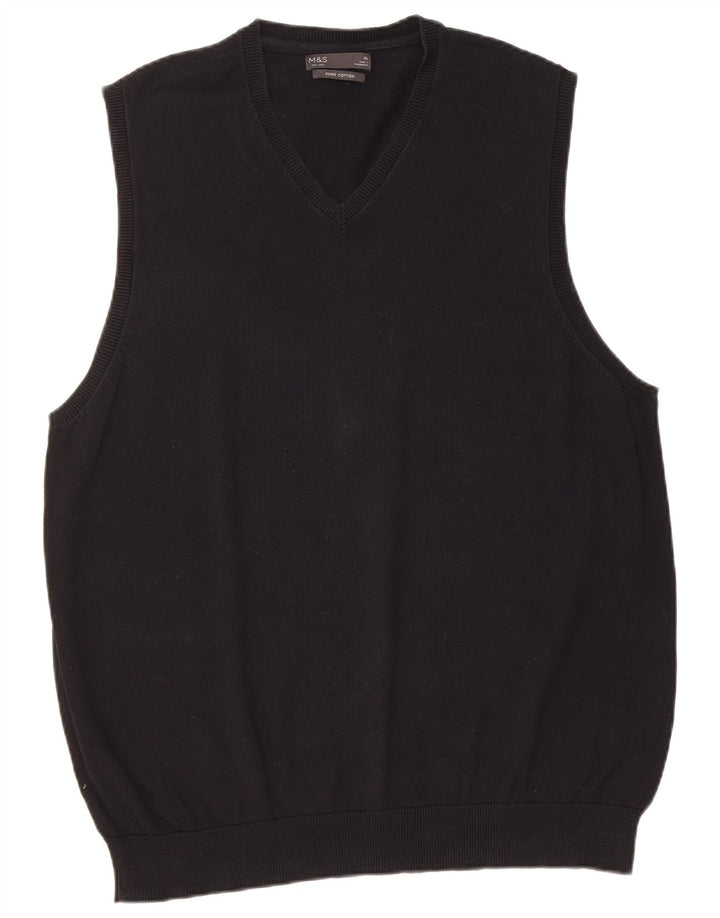Marks & Spencer Herrevest Tank Top XL Sort Bomuld
