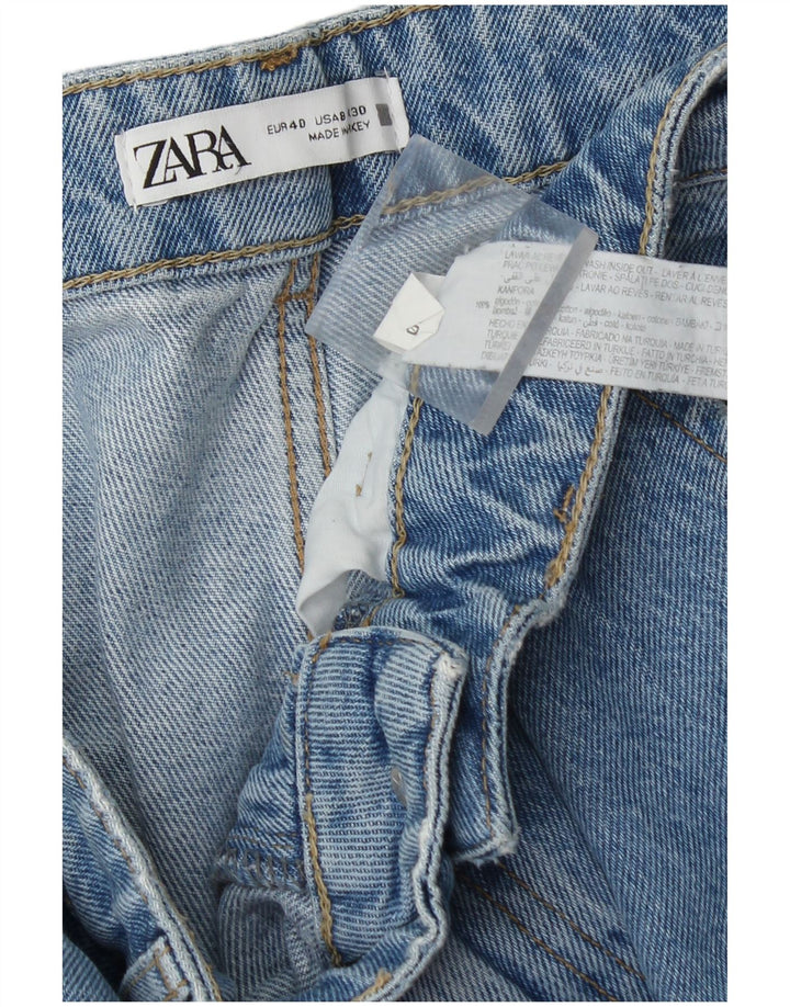 Zara Dame Cargo Loose Jeans EU 40 Medium W30 L30 Blå Bomuld
