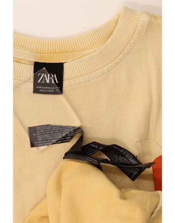 Zara Herre grafisk sweatshirt Jumper Medium Beige Bomuld