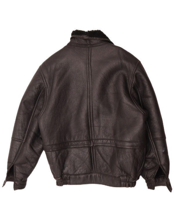 Vintage Herre Shearling Jacket IT 50 Large Black