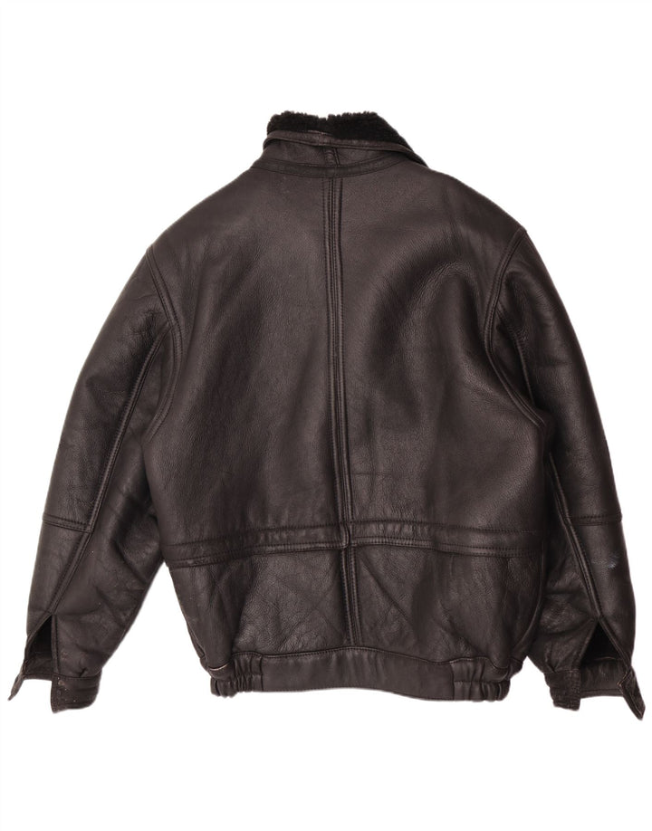 Vintage Herre Shearling Jacket IT 50 Large Black