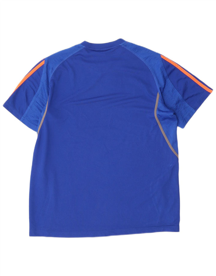 Adidas T-shirt top mellemblå polyester til mænd