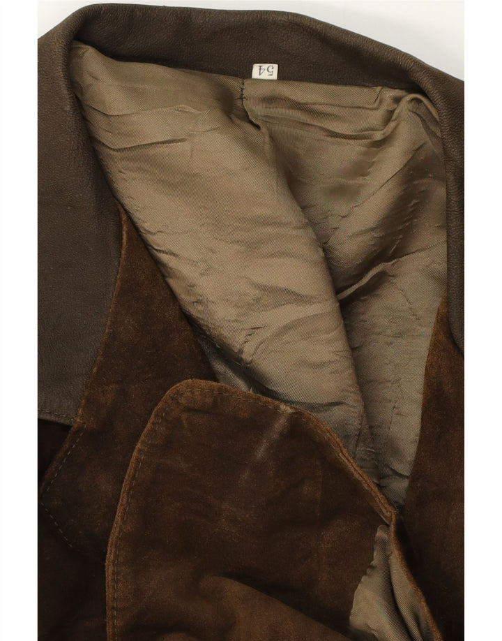 Vintage herre 2 knap ruskind blazerjakke IT 54 2XL Brun