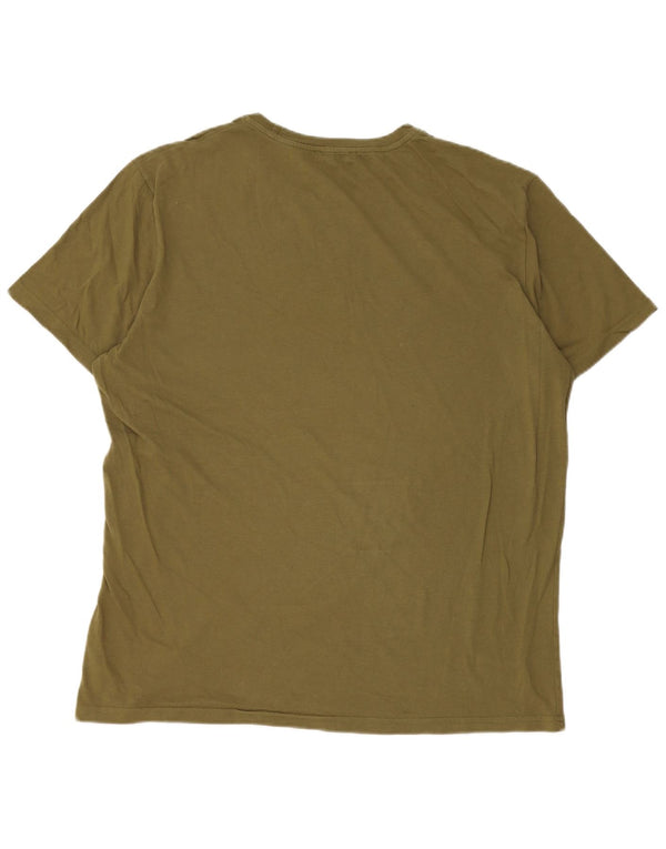 Benetton Herre T-Shirt Top XL Khaki Bomuld