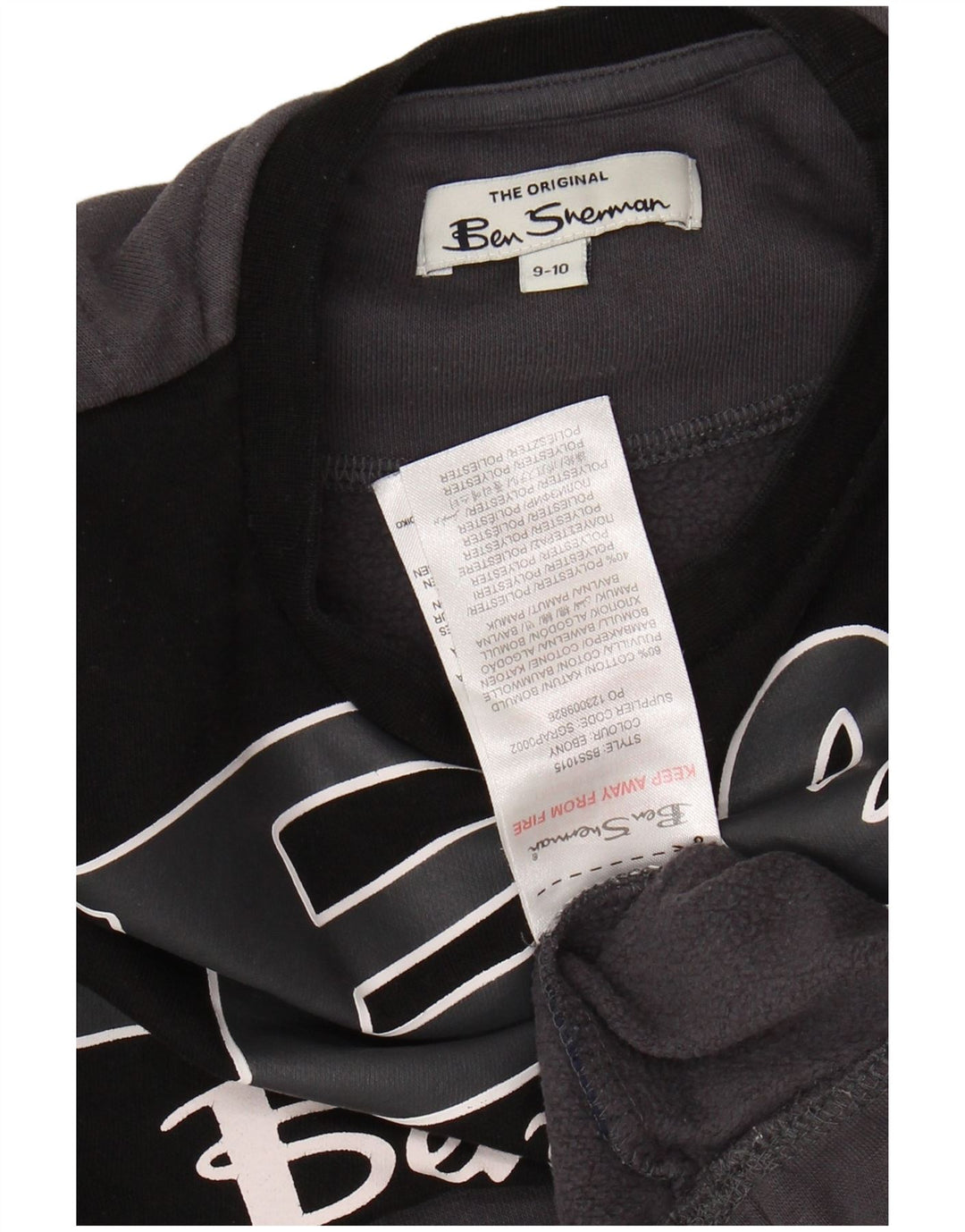 BEN SHERMAN Drenge grafisk sweatshirt trøje 9-10 år Grå Colourblock