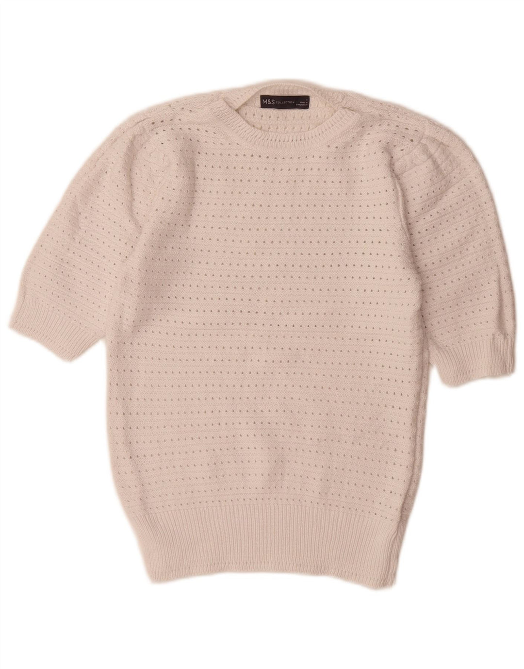 Marks & Spencer Dame sweater med rund hals DK 10 Small White