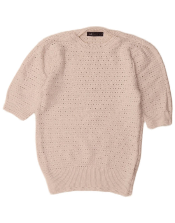 Marks & Spencer Dame sweater med rund hals DK 10 Small White