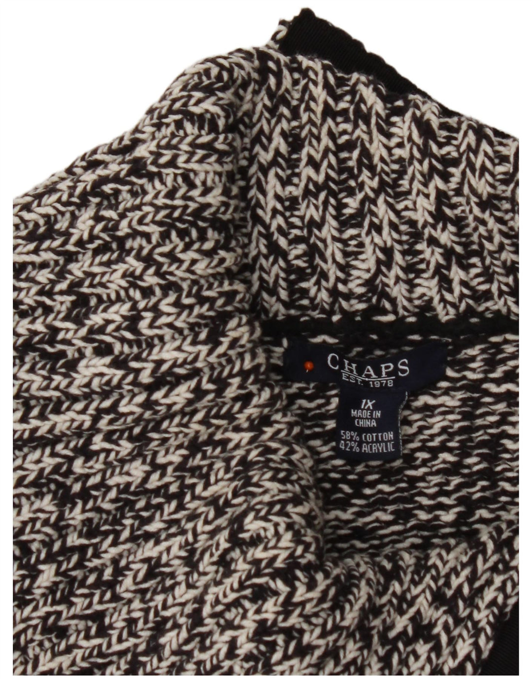 Chaps Dame Roll Neck Jumper Sweater UK 18 XL Sort Flecked Bomuld