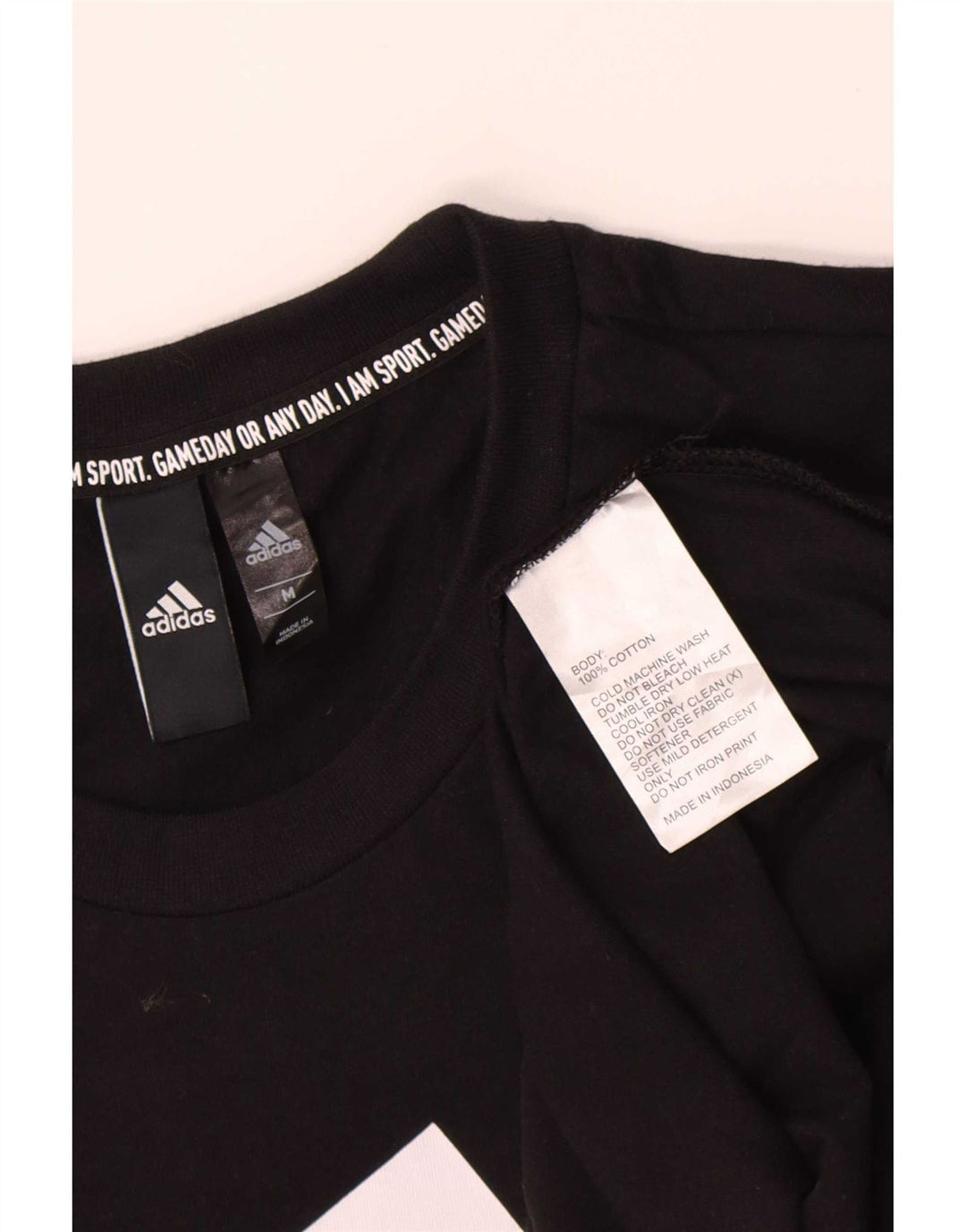 Adidas Herre grafisk T-shirt Top Medium Sort Bomuld