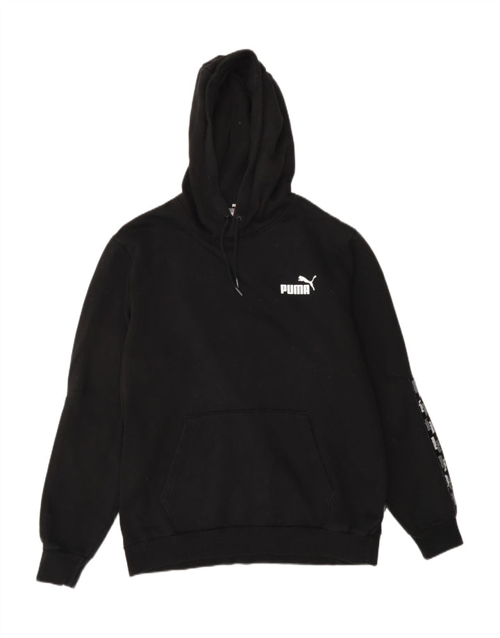 PUMA Mens Graphic Hoodie Jumper Large Black Cotton Vintage Puma and Second-Hand Puma from Messina Hembry 
