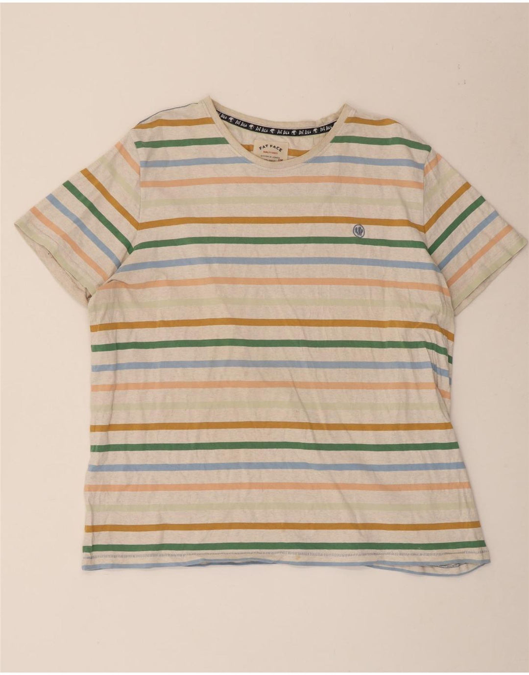 Fat Face Herre T-Shirt Top 2XL Flerfarvet Stribet Bomuld