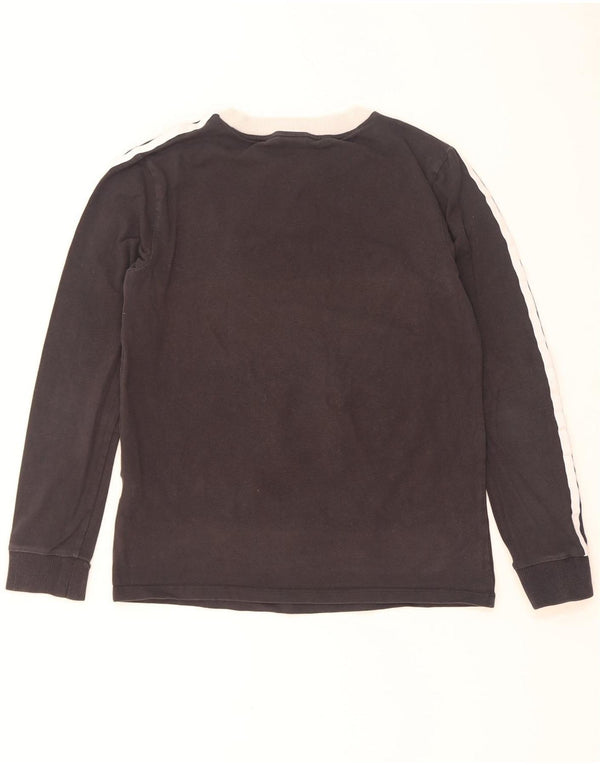 Adidas Dame Top Langærmet UK 10 Small Black Colourblock Bomuld