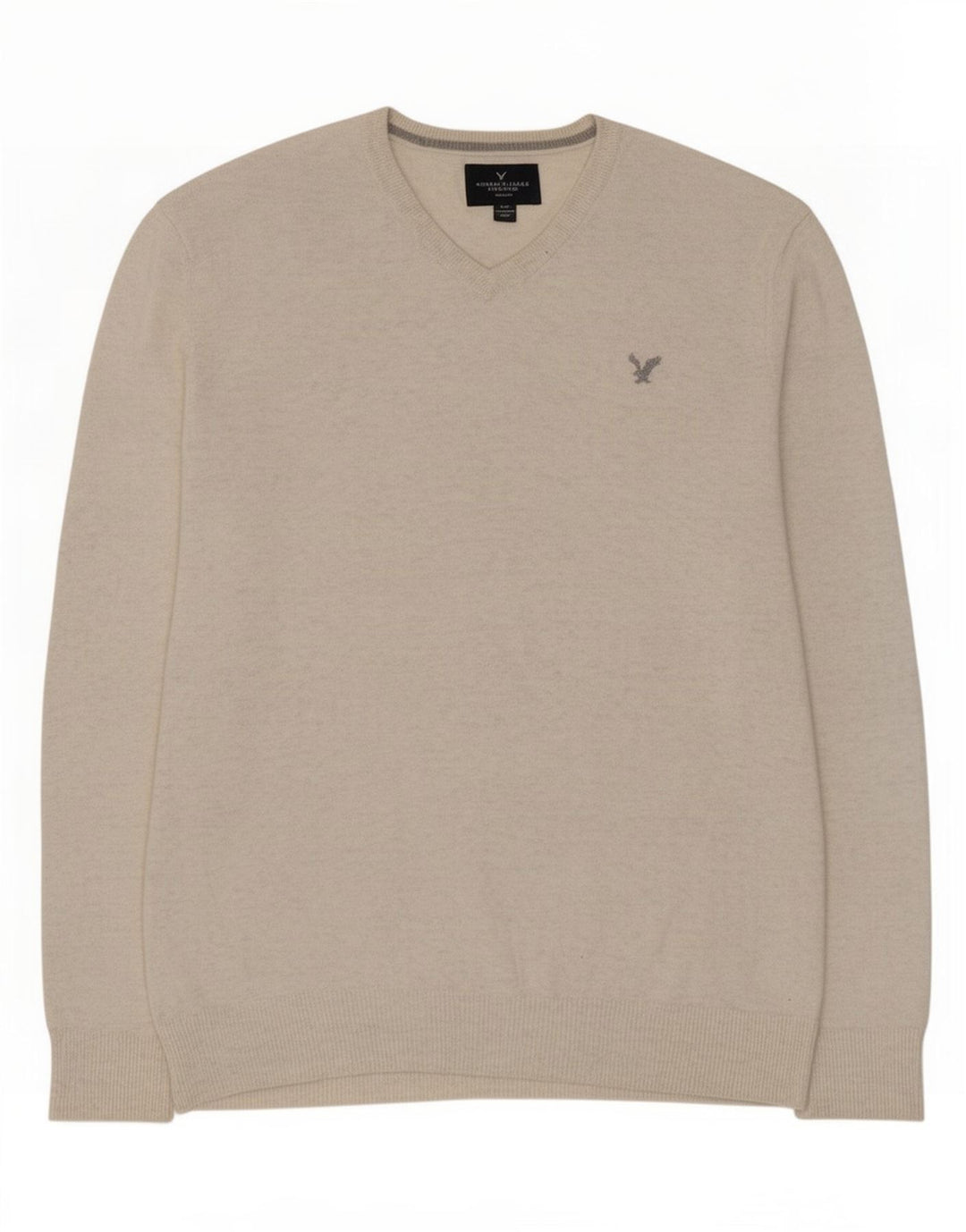 American Eagle Outfitters Herre V-hals sweater Medium Beige Flecked