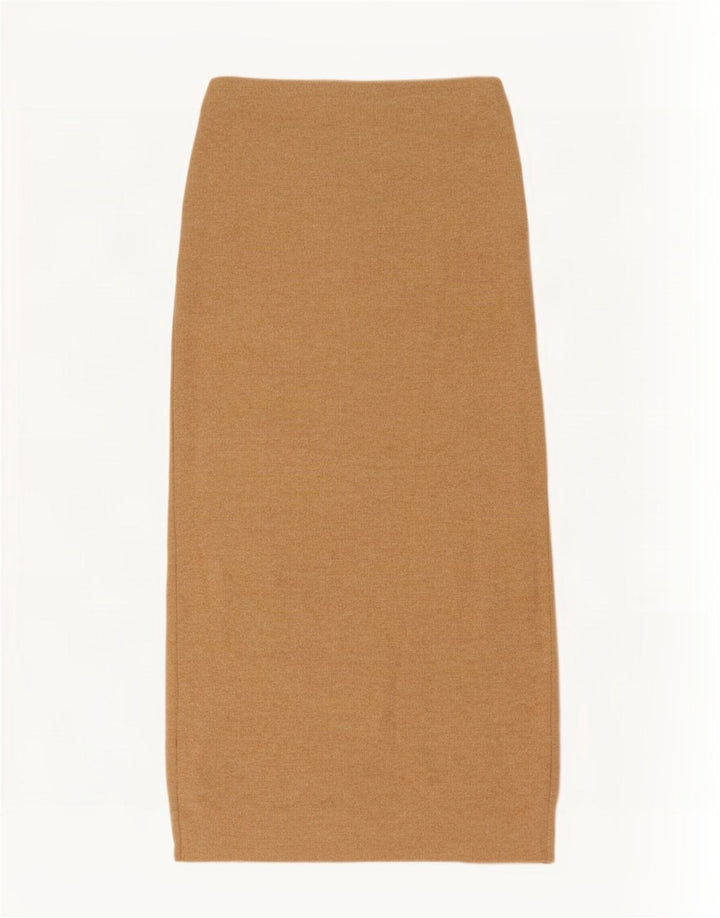 Zara Damestrik Midi-nederdel Small W26 Beige Polyester