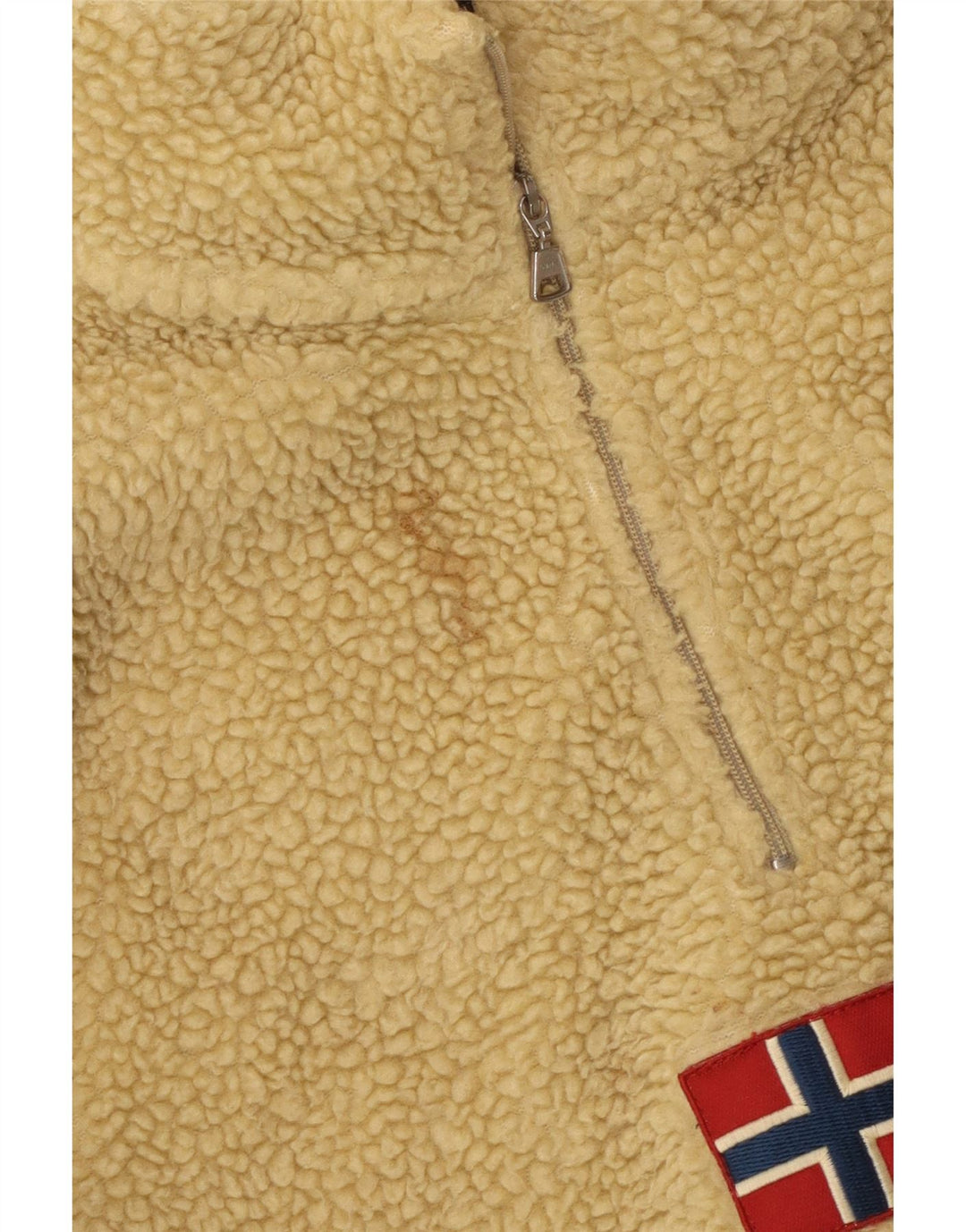Napapijri Herre Geographic Zip Neck Fleece Jumper Lille Beige Polyester