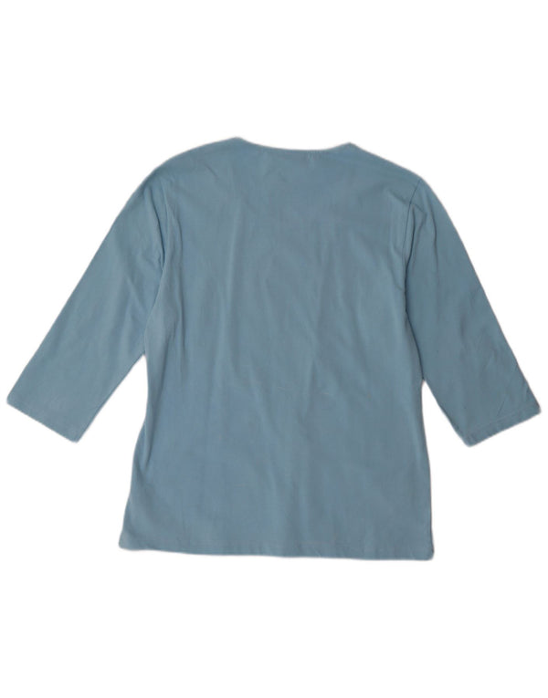 Asics Dame Top 3/4 ærmer UK 18 XL Blå Bomuld