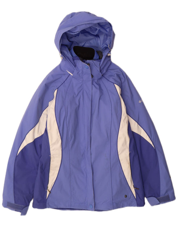 Columbia Womens Interchange Windbreaker Jacket UK 10 Small Blue Colourblock