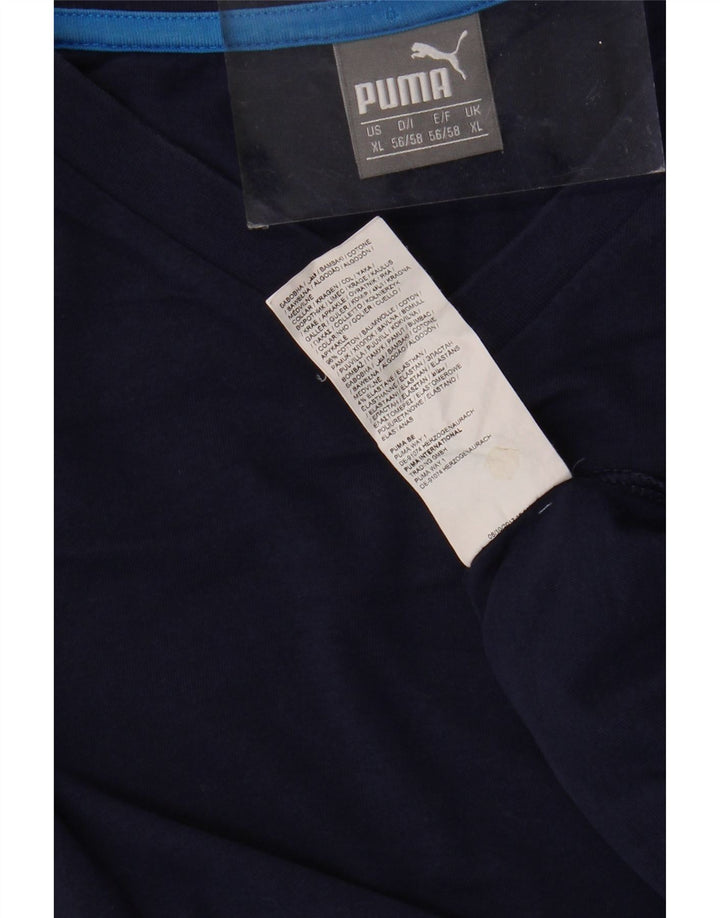 PUMA T-shirt top til mænd XL marineblå bomuld