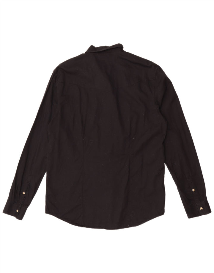Wrangler herre Slim Fit skjorte XL sort bomuld