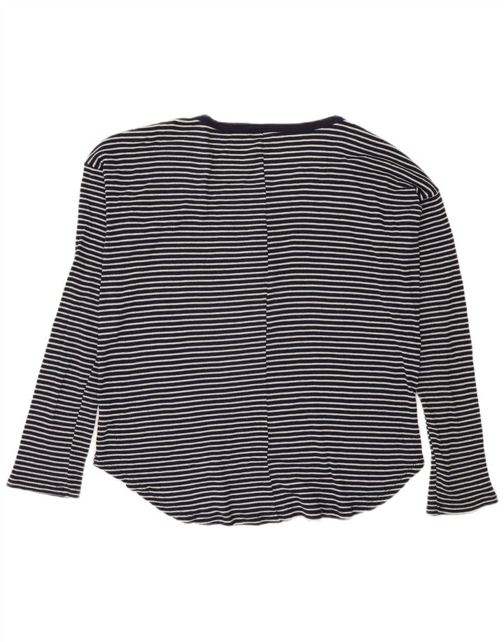 Gas Dametop Langærmet UK 14 Mellem marineblå stribet polyester