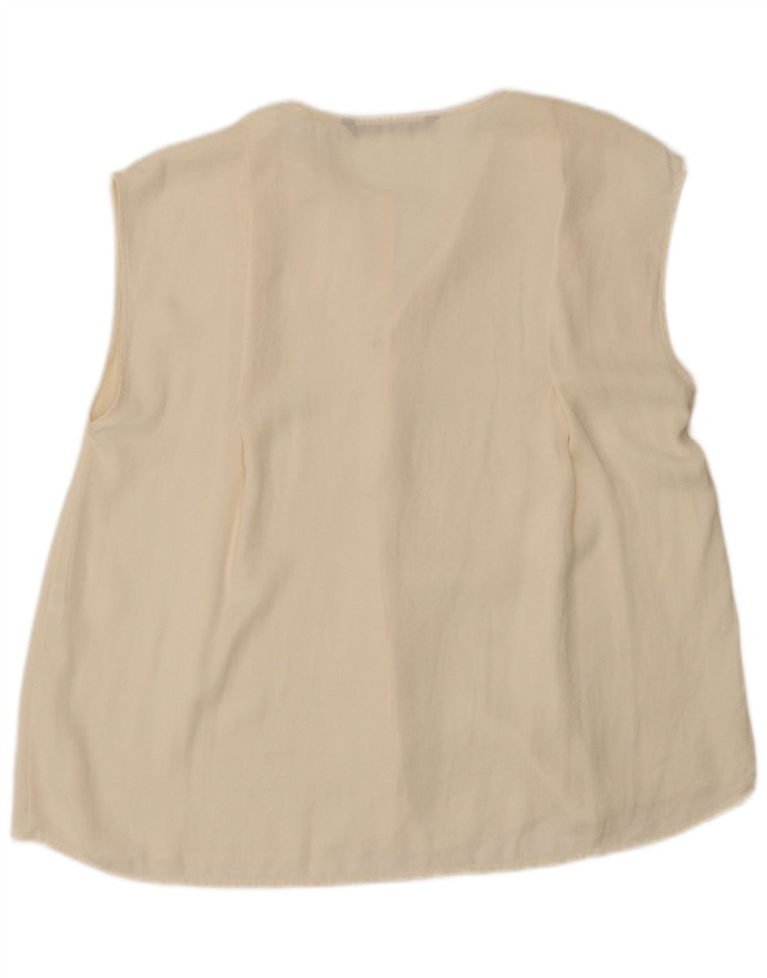 Zara ærmeløs skjortebluse til kvinder UK 16 Large Off White Polyester