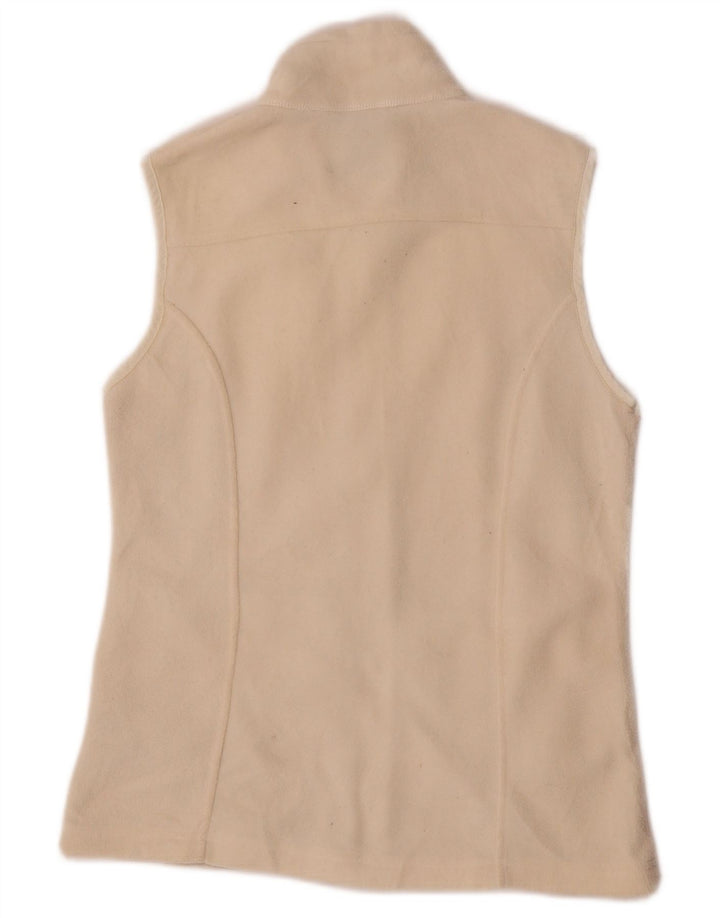 Eddie Bauer Dame Fleece Gilet UK 10 Small Off White