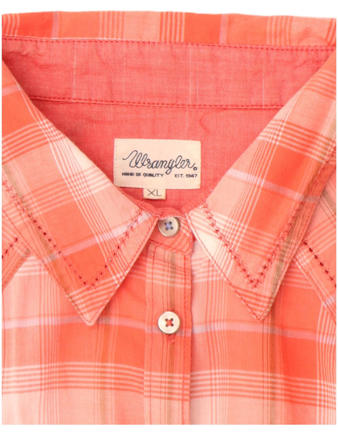 WRANGLER Kortærmet skjorte til kvinder UK 18 XL Pink ternet