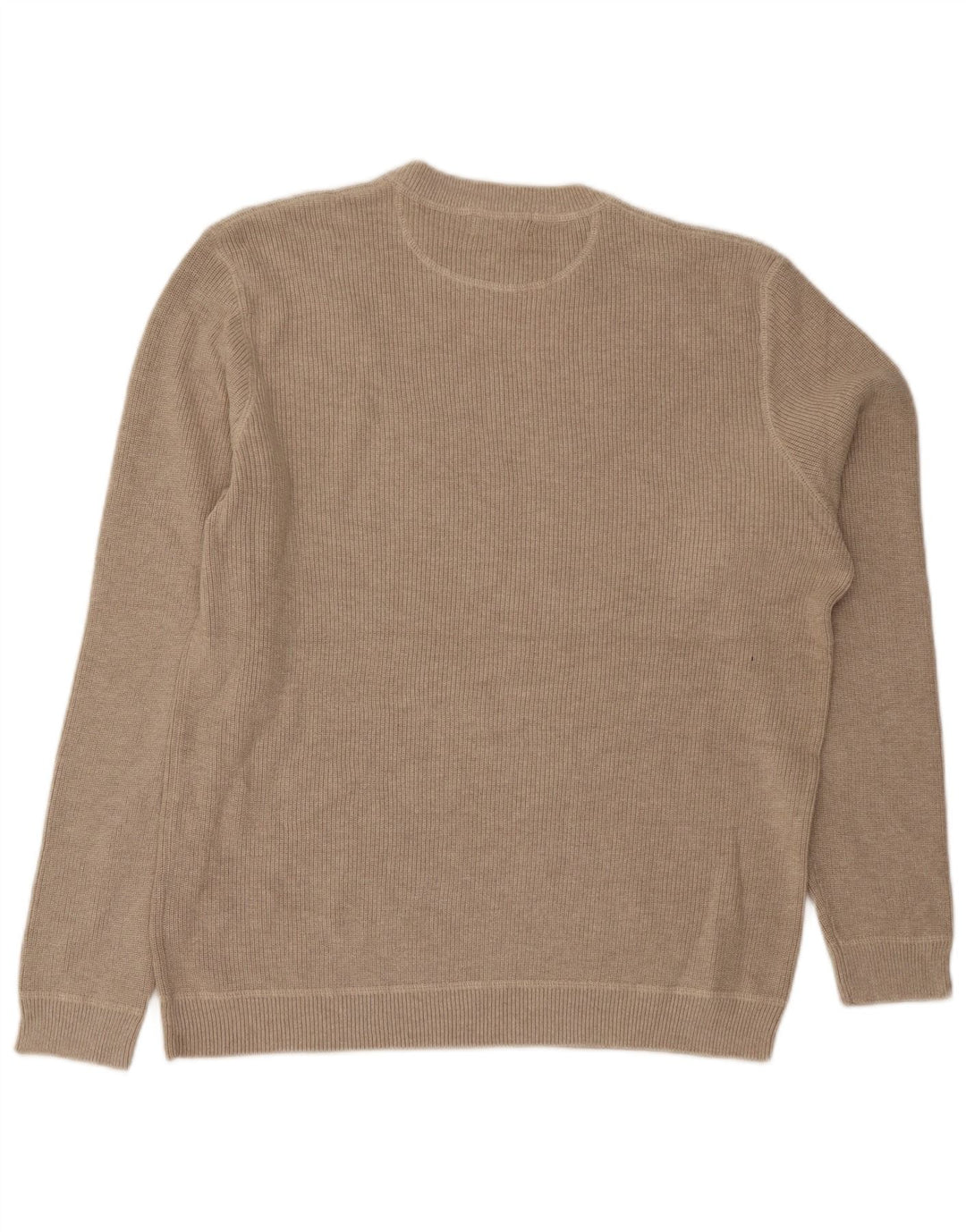 Eddie Bauer Herre Crew Neck Jumper Sweater Stor Beige Bomuld