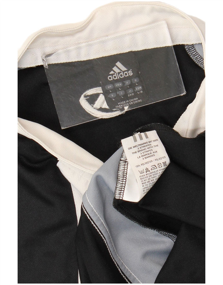 Adidas Polo Shirt til mænd Large Black Colourblock Polyester