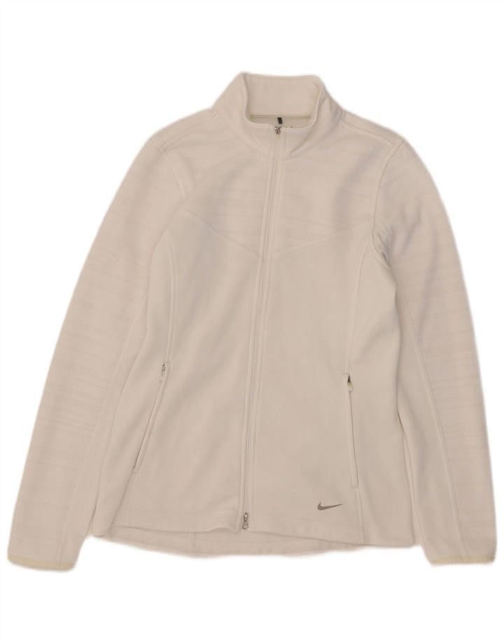 Nike Therma-Fit træningsdragt topjakke UK 12 Medium White Polyester
