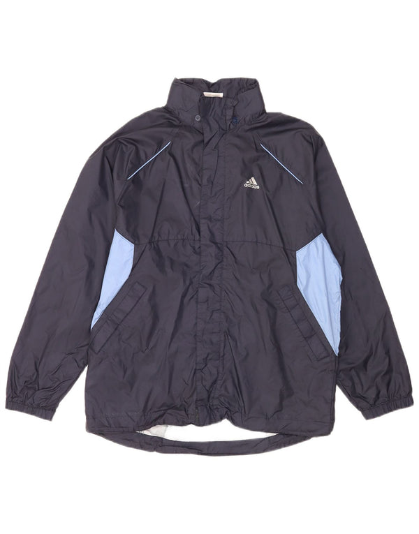 Adidas Boys Graphic Tracksuit Top Jacket 13-14 Years Navy Blue Colourblock