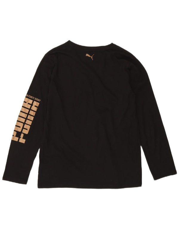 PUMA piger grafisk top langærmet 15-16 år XL sort bomuld