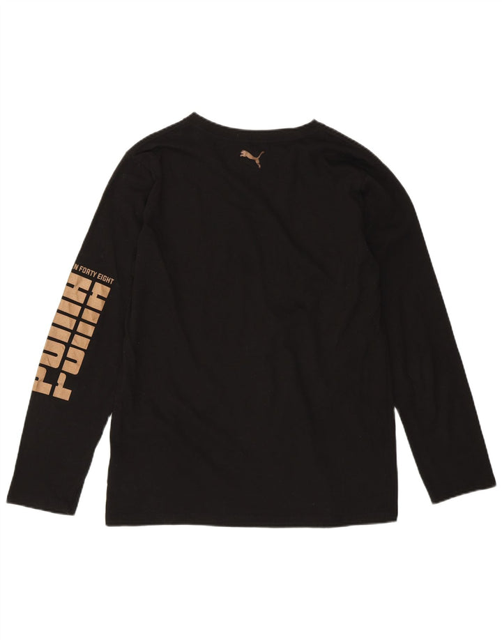 PUMA piger grafisk top langærmet 15-16 år XL sort bomuld