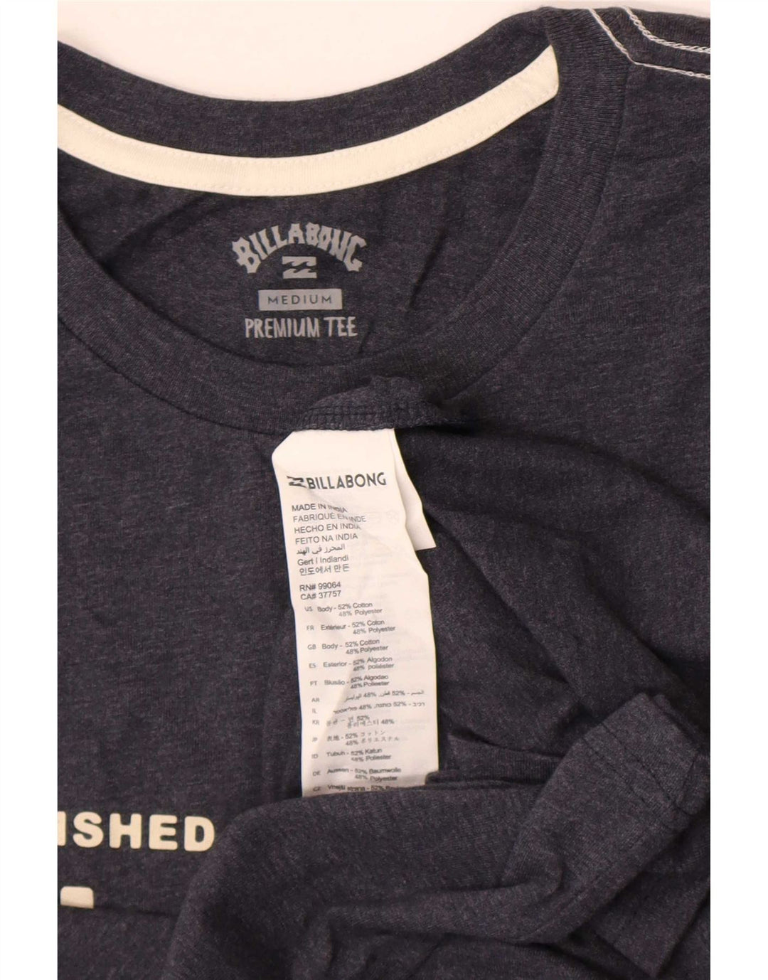 Billabong Herre grafisk T-shirt Top mellemgrå bomuld